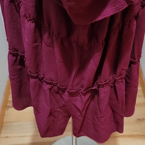 KATE MALLORY PURPLE CRINKLE TOP SHORT SLEEVE BOHEMIAN MINIMALIST GAUZE BLOUSE 3X - Picture 7 of 10